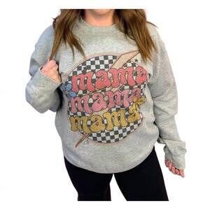 NEW WKNDER retro mama lightning daisy sweater in grey